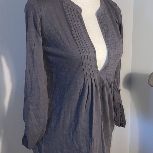 Ann Taylor Loft Cotton Dark Grey Top - Picture 5 of 7